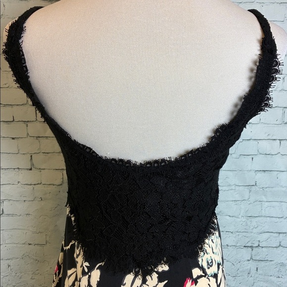 Diane von Furstenberg Olivette Silk Floral Slip Dress 10 Lace Trim Midi Coquette - Picture 10 of 16